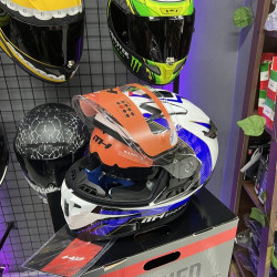 MH FULL FACE KASK WHİTE BLUE RED